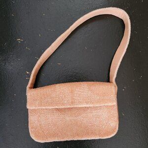 Anthropologie Pink Fiona Fan Series Beaded Bag